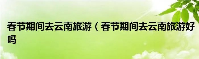 春节期间去云南旅游（春节期间去云南旅游好吗
