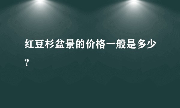 红豆杉盆景的价格一般是多少?