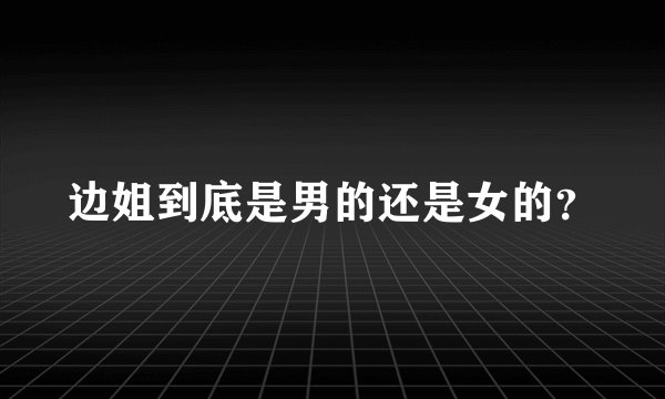 边姐到底是男的还是女的？