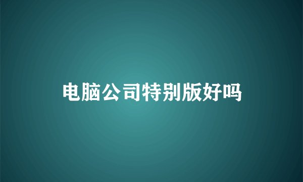 电脑公司特别版好吗