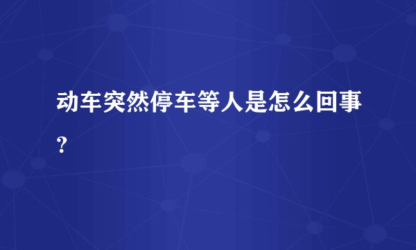 动车突然停车等人是怎么回事?