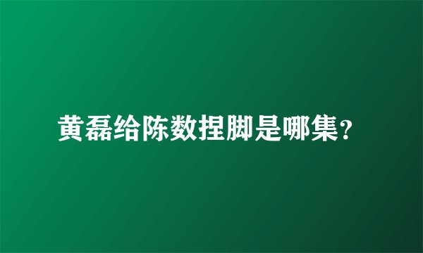 黄磊给陈数捏脚是哪集？
