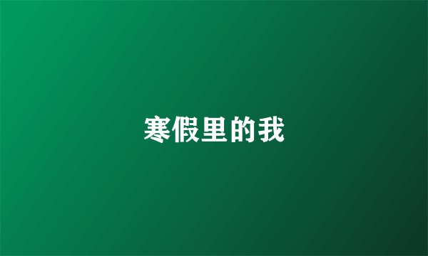 寒假里的我