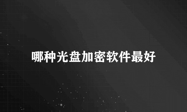 哪种光盘加密软件最好