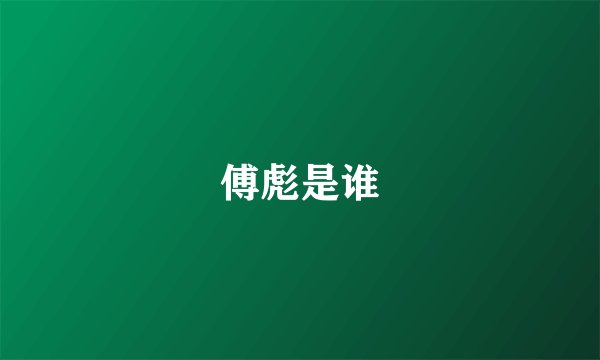 傅彪是谁