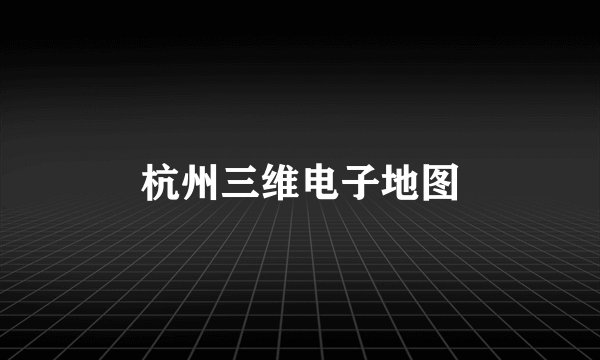 杭州三维电子地图