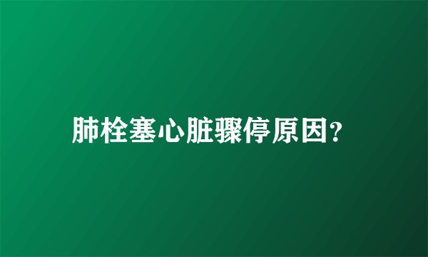 肺栓塞心脏骤停原因？
