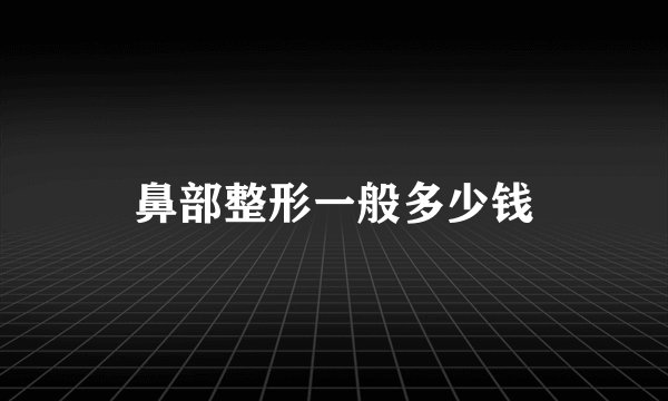 鼻部整形一般多少钱