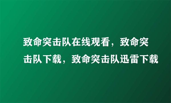 致命突击队在线观看，致命突击队下载，致命突击队迅雷下载