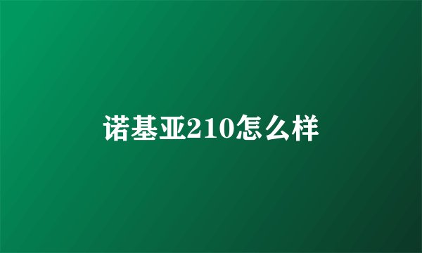诺基亚210怎么样