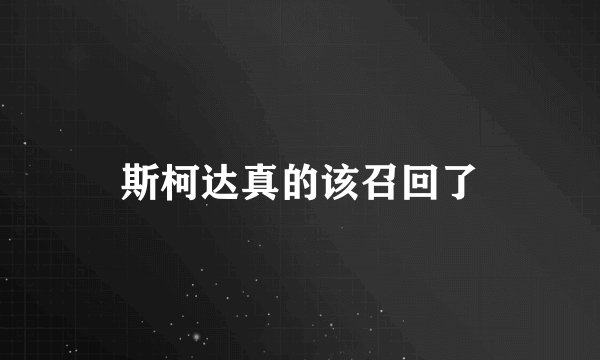 斯柯达真的该召回了