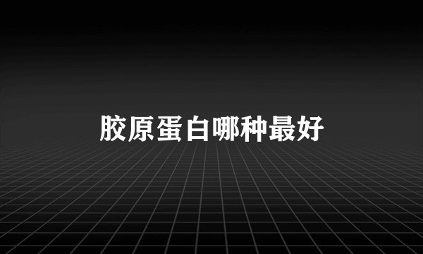 胶原蛋白哪种最好