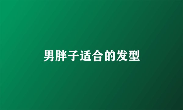 男胖子适合的发型