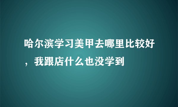 哈尔滨学习美甲去哪里比较好，我跟店什么也没学到