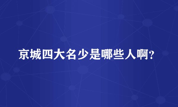 京城四大名少是哪些人啊？