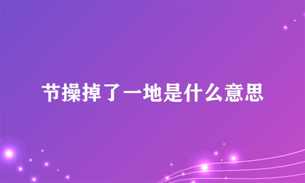 节操掉了一地是什么意思