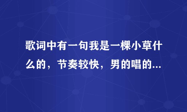 歌词中有一句我是一棵小草什么的，节奏较快，男的唱的，什么歌？