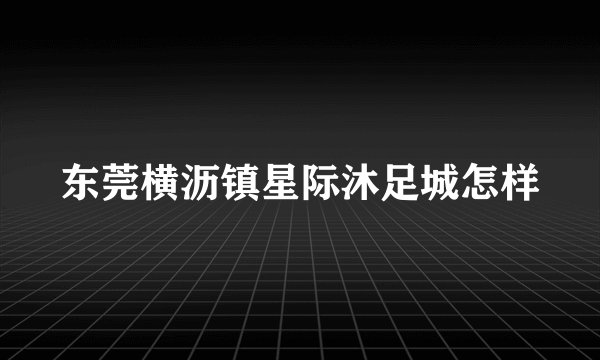 东莞横沥镇星际沐足城怎样