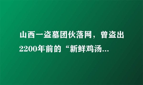山西一盗墓团伙落网，曾盗出2200年前的“新鲜鸡汤”。如果是考古工作者拿到这份“新鲜鸡汤”，可以获得哪些古人信息？