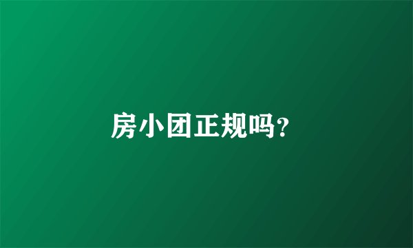 房小团正规吗？