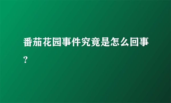 番茄花园事件究竟是怎么回事？