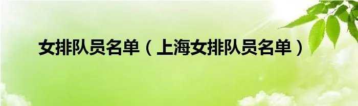 女排队员名单（上海女排队员名单）