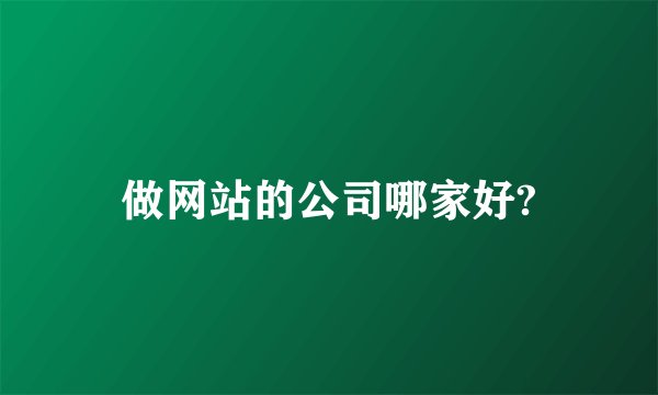 做网站的公司哪家好?