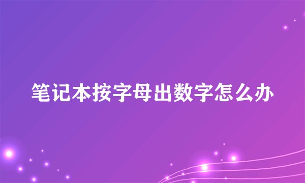 笔记本按字母出数字怎么办