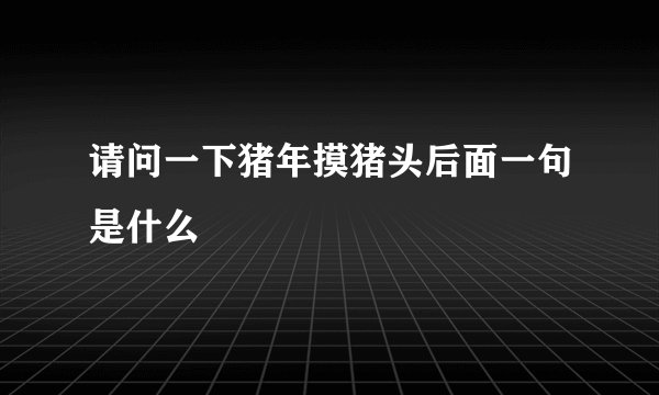 请问一下猪年摸猪头后面一句是什么