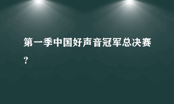 第一季中国好声音冠军总决赛？