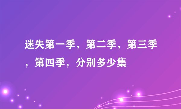 迷失第一季，第二季，第三季，第四季，分别多少集