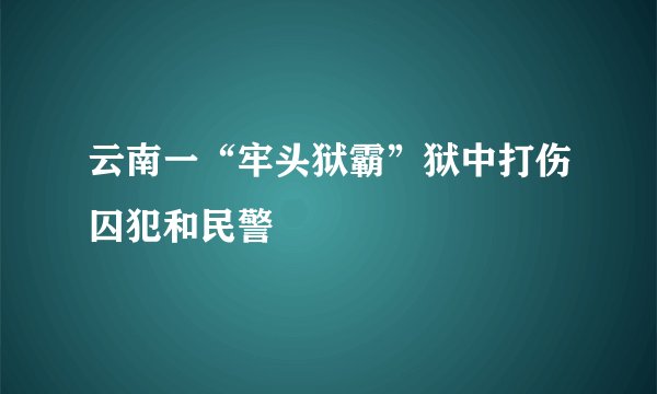 云南一“牢头狱霸”狱中打伤囚犯和民警