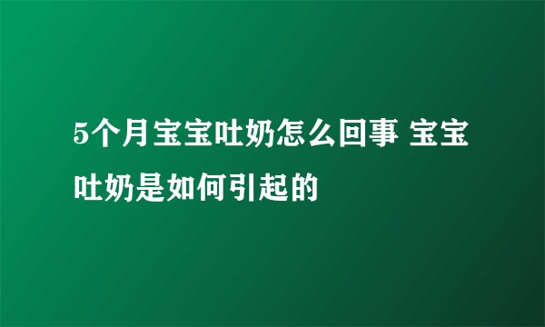 5个月宝宝吐奶怎么回事 宝宝吐奶是如何引起的