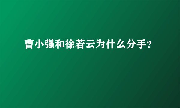 曹小强和徐若云为什么分手?