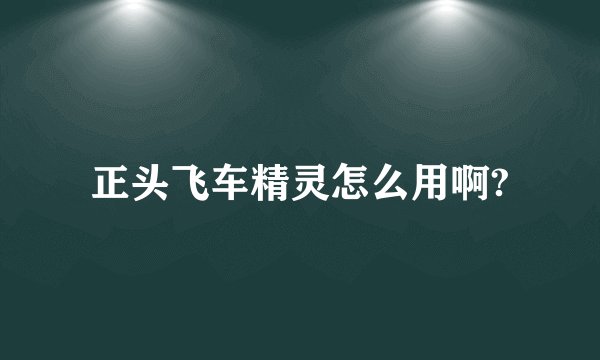 正头飞车精灵怎么用啊?