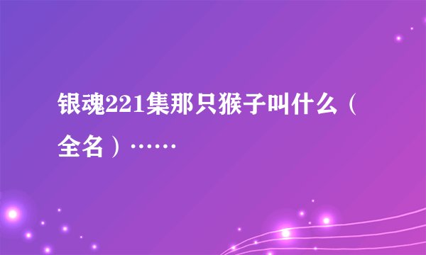 银魂221集那只猴子叫什么（全名）……