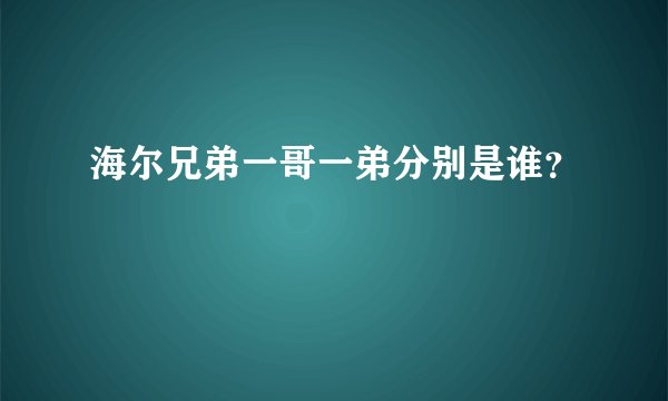 海尔兄弟一哥一弟分别是谁？