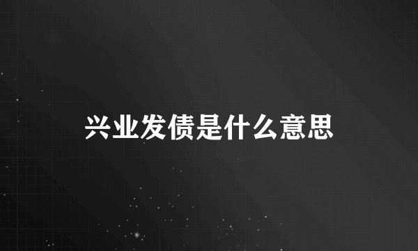 兴业发债是什么意思