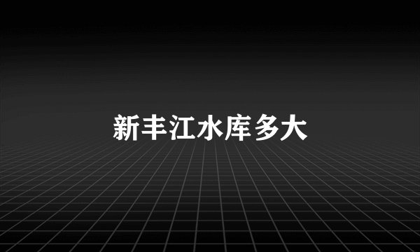 新丰江水库多大