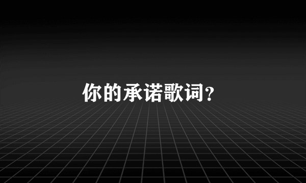 你的承诺歌词？