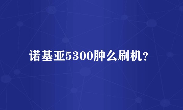 诺基亚5300肿么刷机?