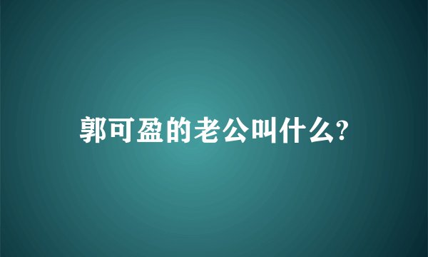郭可盈的老公叫什么?
