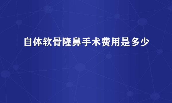 自体软骨隆鼻手术费用是多少