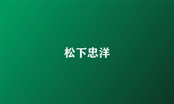 松下忠洋