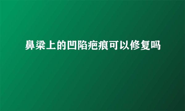 鼻梁上的凹陷疤痕可以修复吗