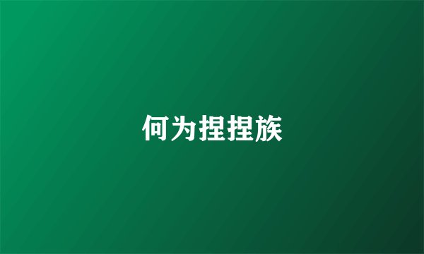 何为捏捏族