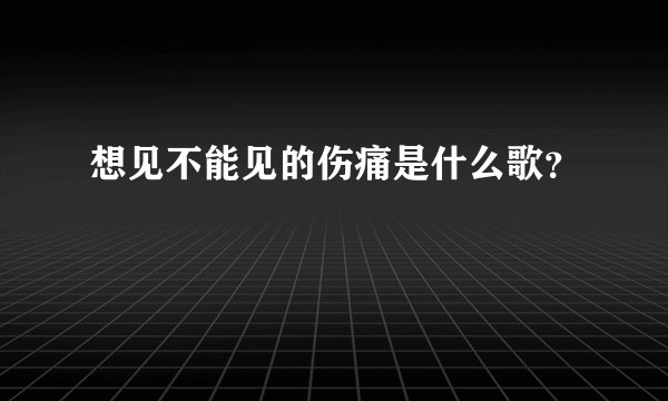 想见不能见的伤痛是什么歌？