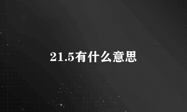 21.5有什么意思