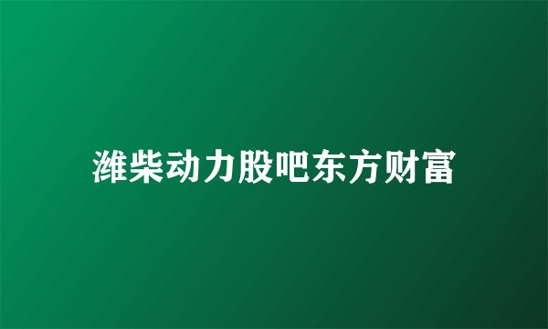 潍柴动力股吧东方财富