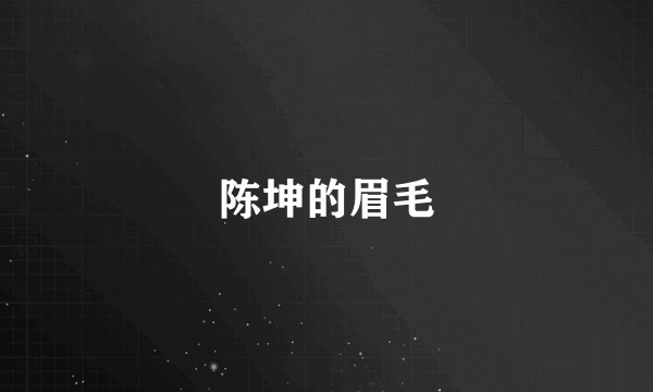 陈坤的眉毛